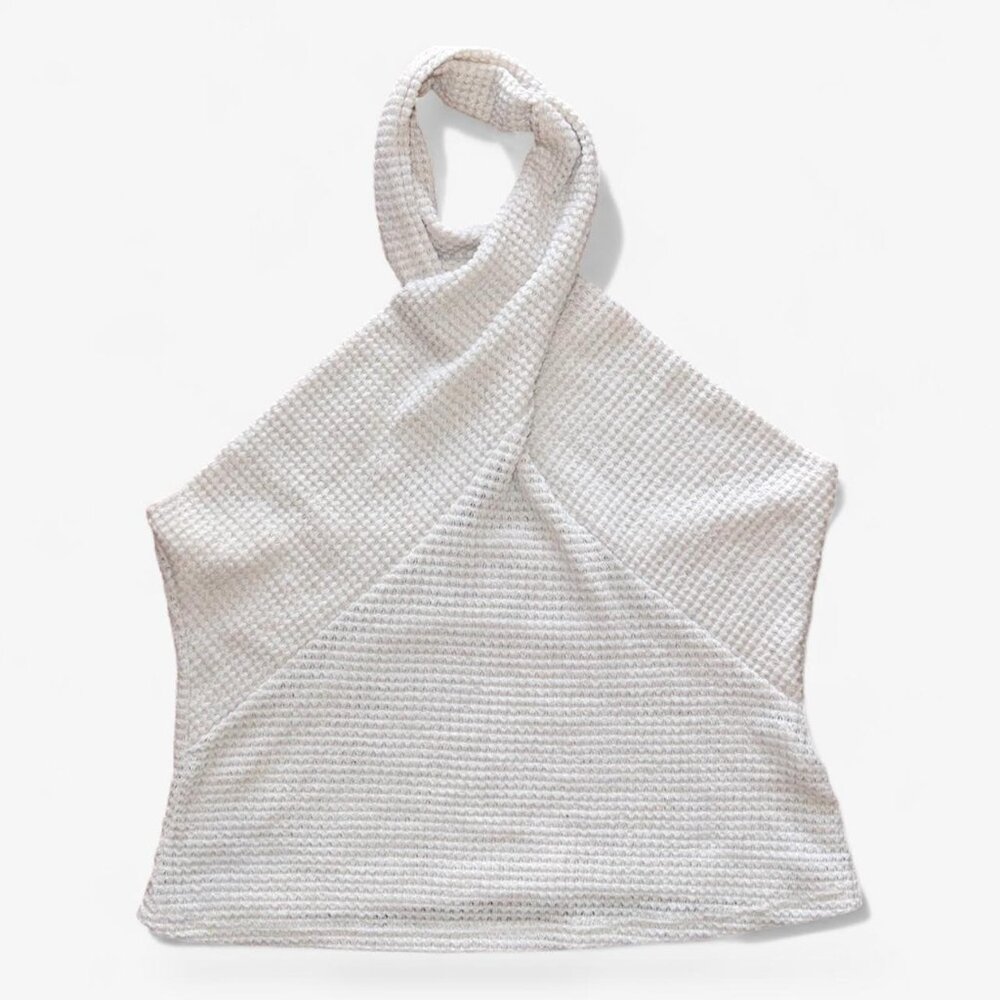 Cream Waffle Knit Halter – Minimalist Cozy
